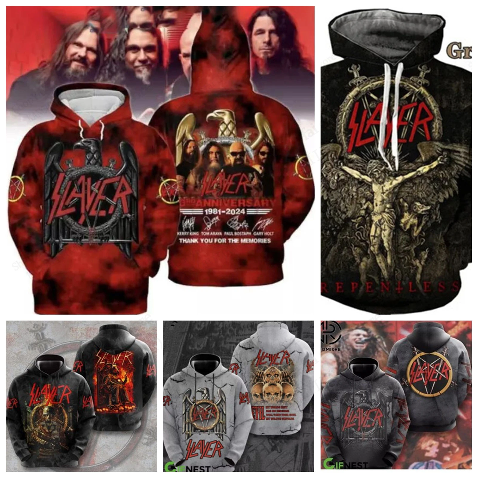 Slayer Band 3dพิมพ์Hoodieผู้ชายผู้หญิงแฟชั่นHoodiesเสื้อกันหนาวเด็กเสื้อผู้หญิงSweatsผู้ชายHoodie Rock Bandเสื้อผ้าขนาดใหญ่ขนาด