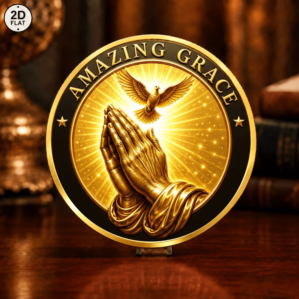 1pc Faith Over Fear Christian Commemorative Coin 2D UV Print Religious Inspirational Metal Challenge Coin Gifts for Believers