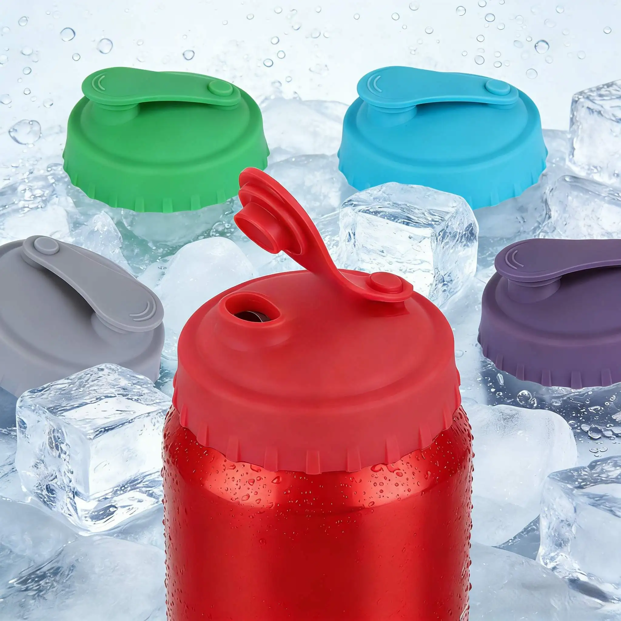Leak-proofi licone Soda Can Lid Reusable Food Grade Silicone Storage Stopper Juice Coke Beverage Fits Standard Cans Protecto