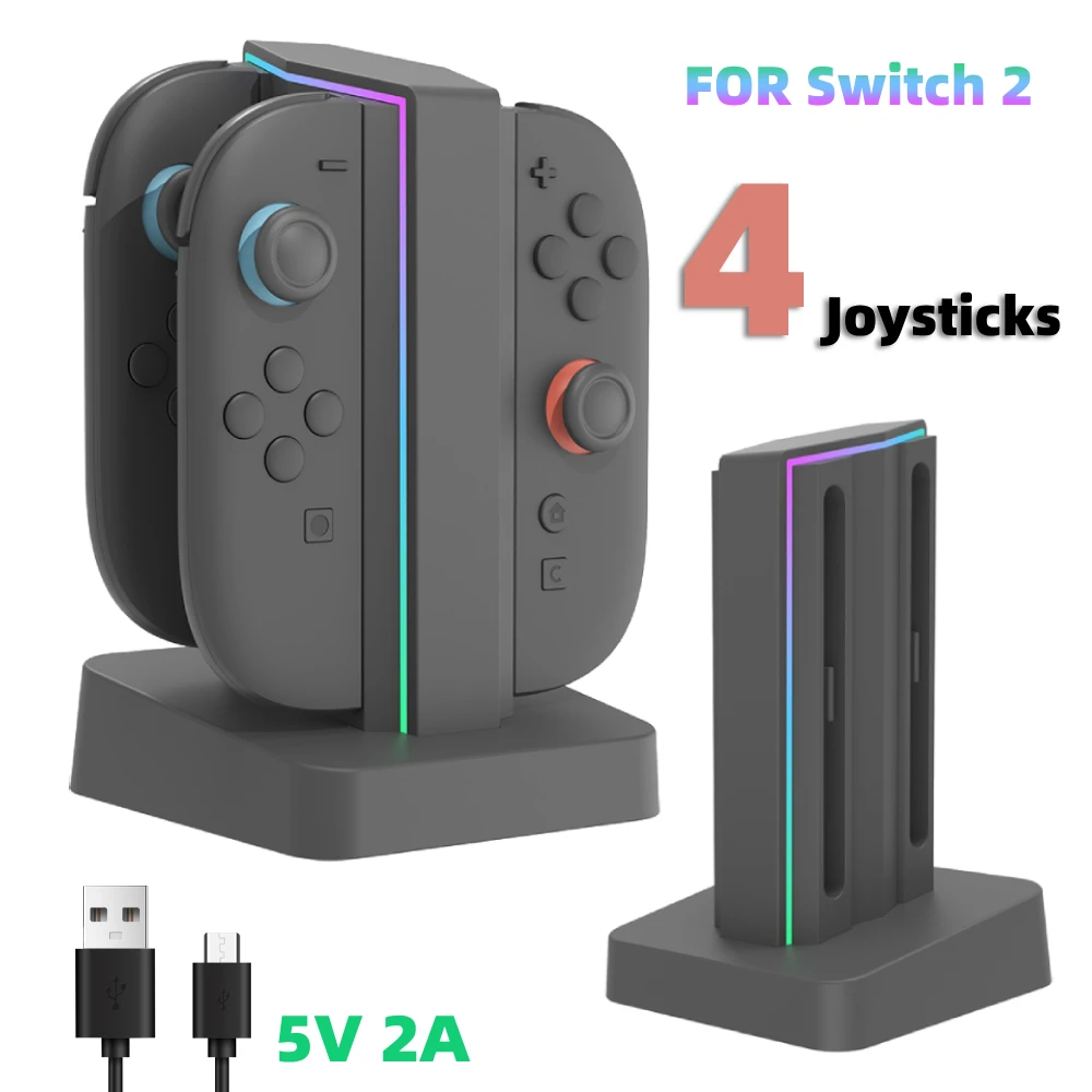 

Magnetic Charging Dock For Switch 2 2025 4-in-1 Controller Charger Stand Joysticks Holder Game Accessories For Nintendo Switch 2