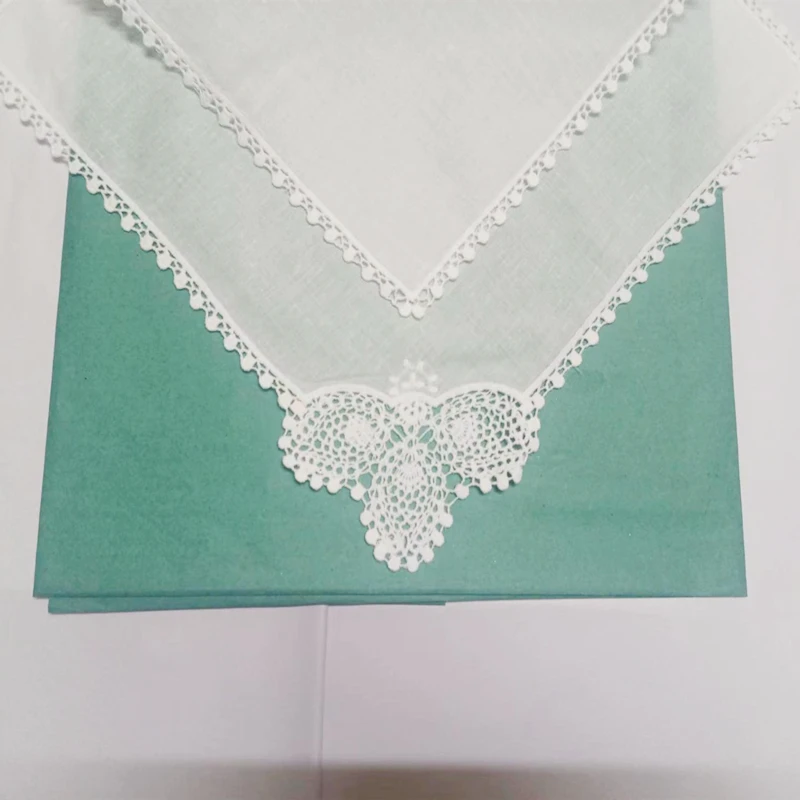 Pañuelos 100% algodón para mujer, 12 unids/lote, blanco, 12x12 pulgadas, para boda, bordados, de encaje, para ocasiones especiales