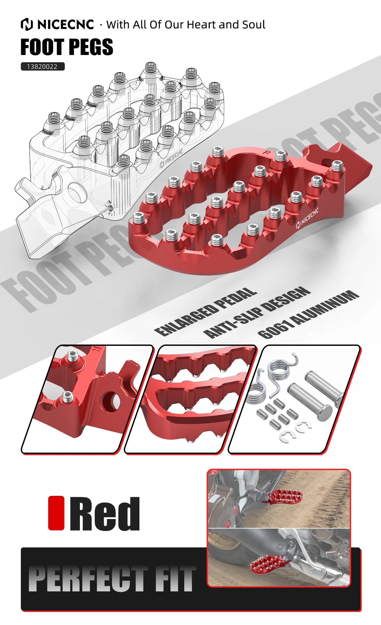 Motorrad Große Fußrasten für Honda CRF1100L Africa Twin/Adventure Sports 2020 2021 2022 2023 2024 2025 2026 – Detail 2