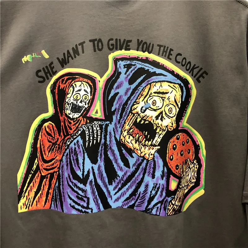 2022 Hold The Gate T shirt Men Women High Quality Skull Graphic Print Kanye West Tee Hip Hop Ye Tops Graffiti Short Sleeve