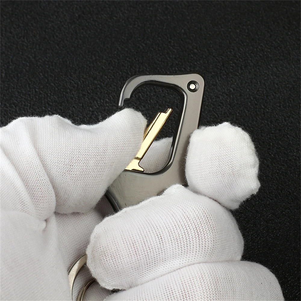 Classic Men Mini Knife Folding Keychain Multifunctional Keyring Waist Mount Carabiner Car Key Accessories