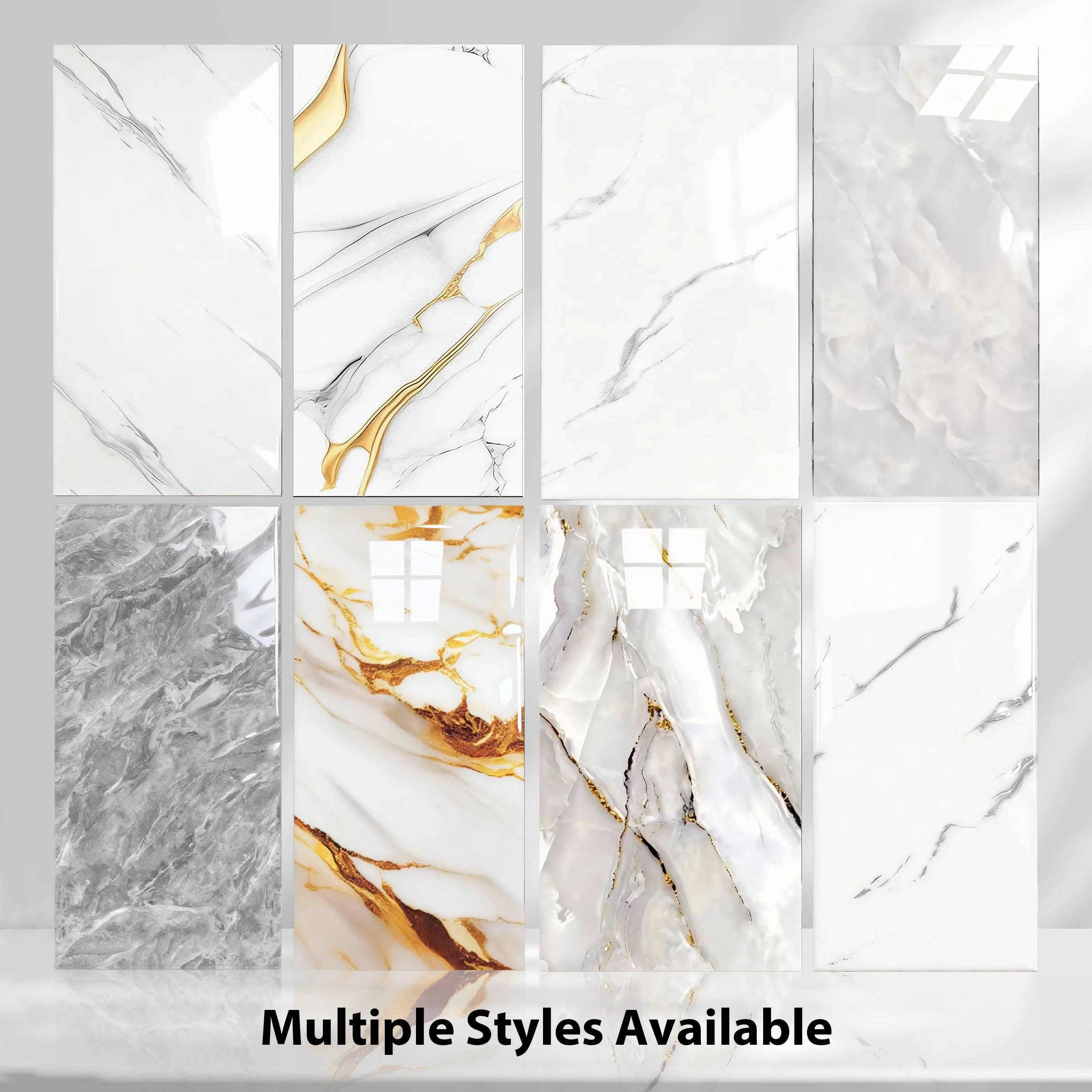 10-50pcs 23.6x11.8in Lightweight Backsplash Marble Look Tile (not Real Marble) Ideal Waterproof Oil-proof for Kitchen Bathrooms