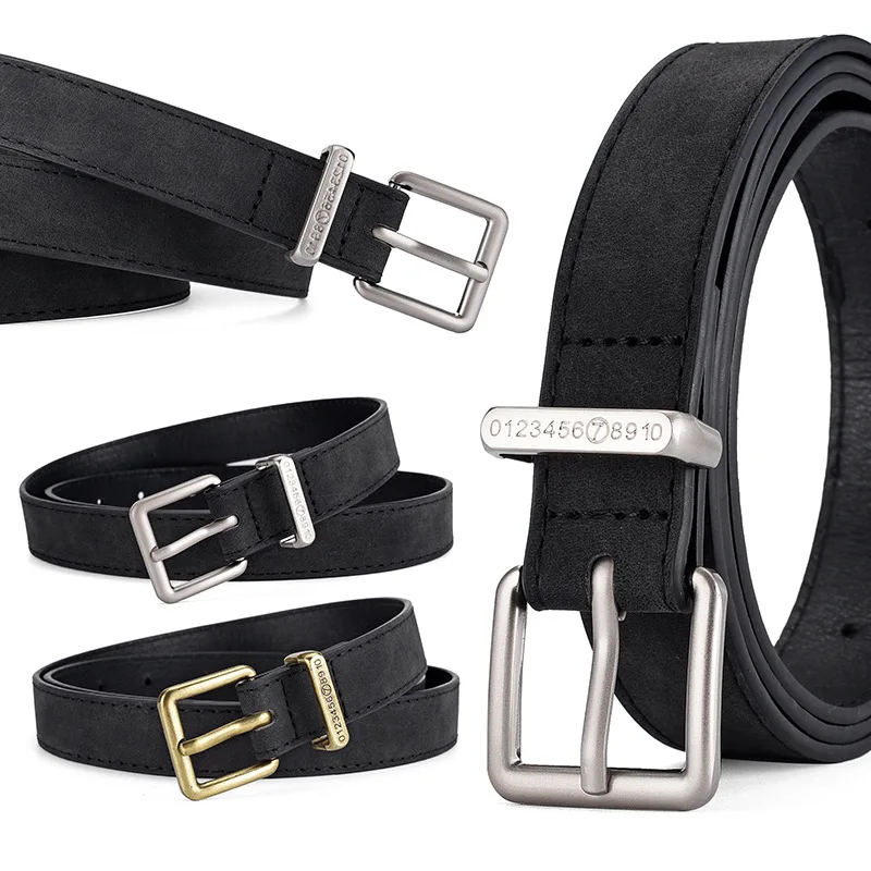 Suede Leather Pu Women\'s Belt Fashionable Casual All-match Jeans Accessories Girdle Gothic Retro Silver Pin Buckle Waistband