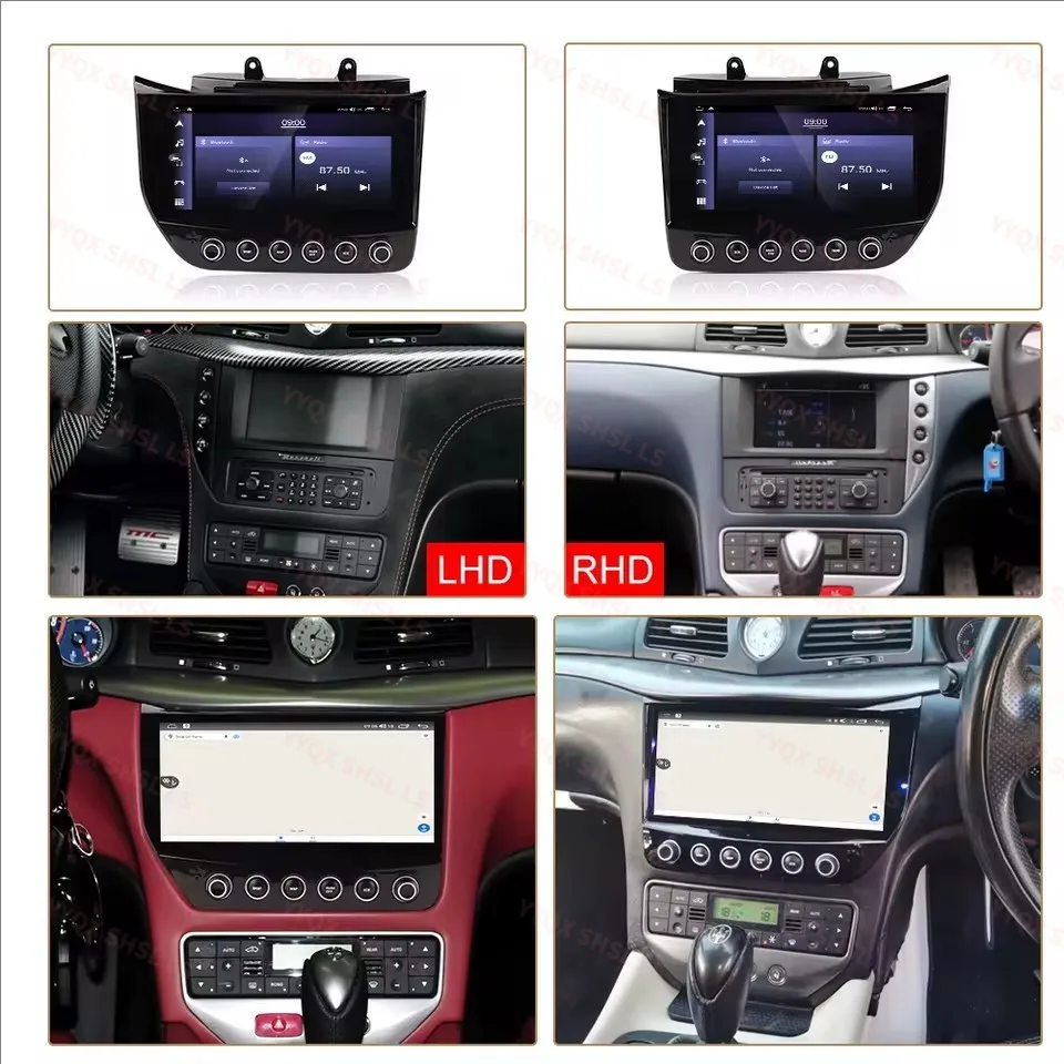 Car Radio Multimedia Video Player For Maserati GT 2007-2015 GPS Navigation Stereo Carplay Android14 Auto Wireless Carplay