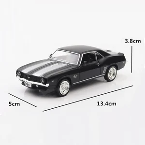 1:36 Chevrolet USA 1969 Camaro SS Vintage Black matte diecast metal car model toy for collection children A318 8 Main Sales Butacas Chevrolet Luv - №6