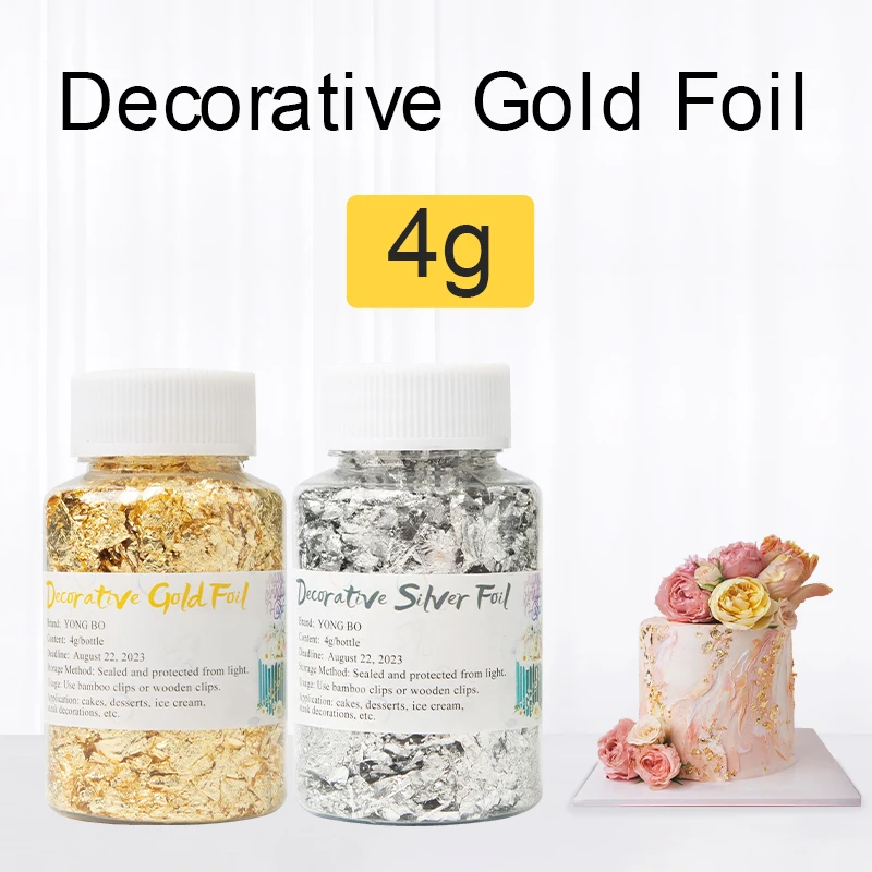 Gold Flakes Genuine Gold Leaf Schabin Flakes Gold Cake Decoration DIY Chocolates Decor For Happy Birthday Party Baking Supplies