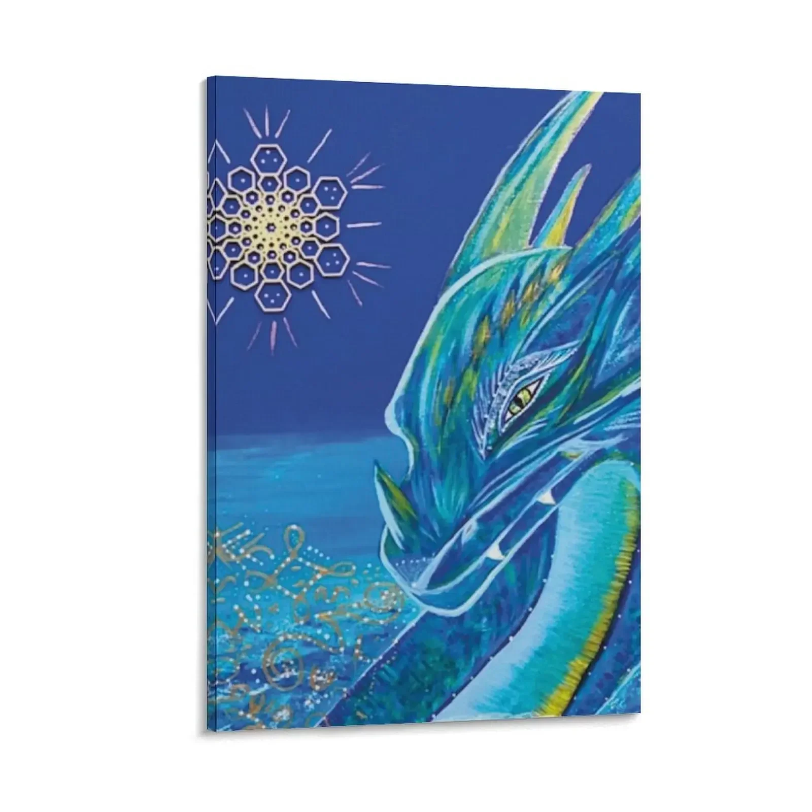 

Cosmic Blue Ray Water Dragon Canvas Painting decorative picture for living room poster aesthetic decorations for the room