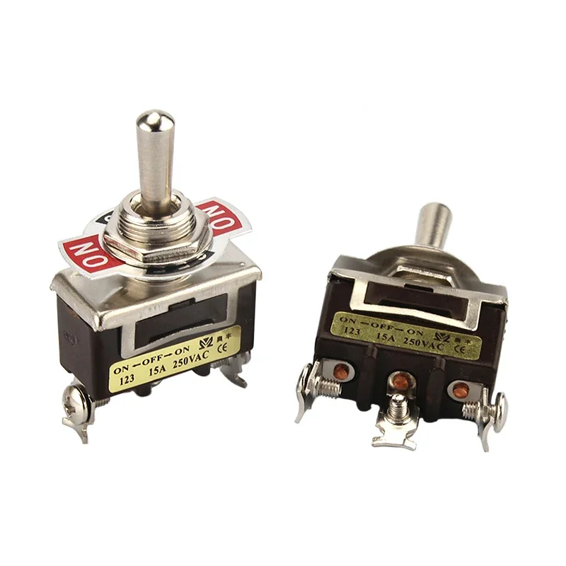 3pcs/lot E-TEN Knob Rocker Toggle Switch Self-locking/self-resetting 2/3/4/6/9/12-pin ON-OFF/ON-OFF-ON Optional