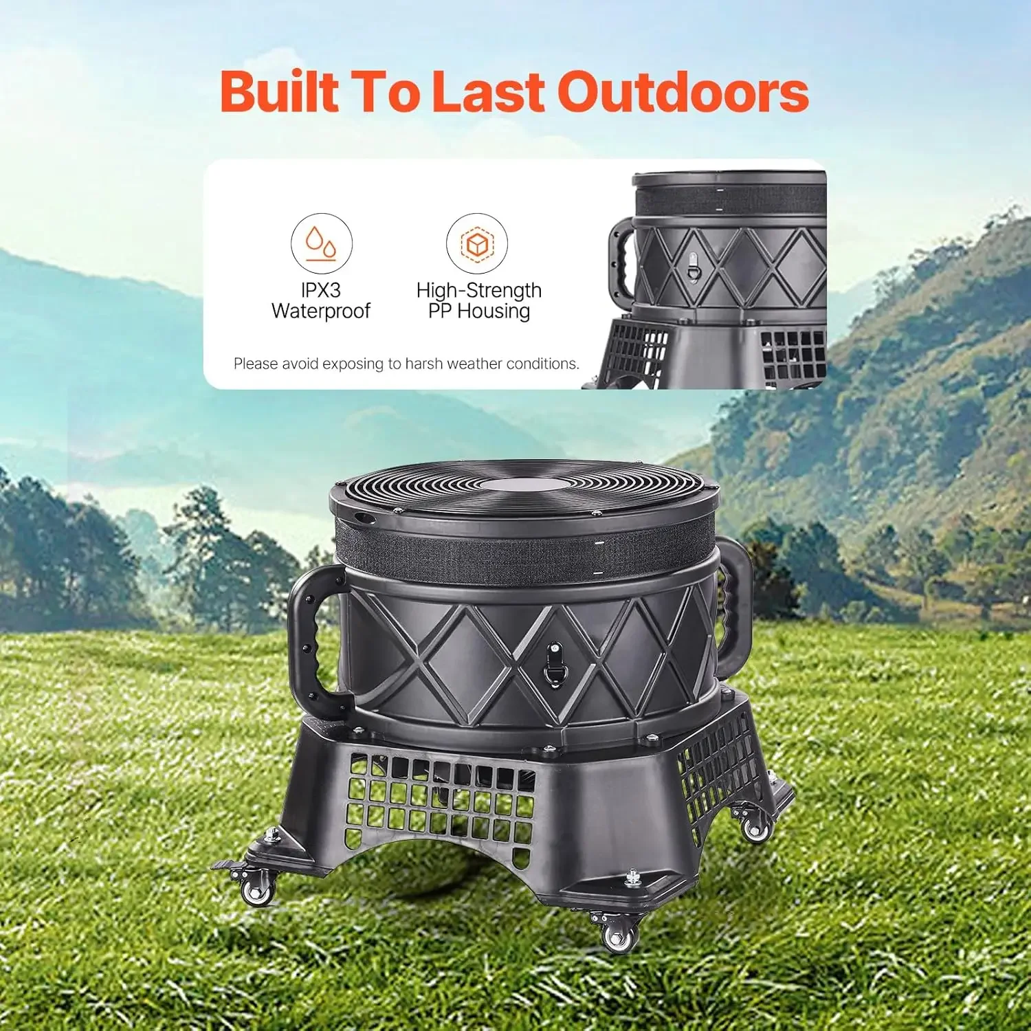 Inflatable Tube Man Blower, 1 HP Blower for Wacky Waving Inflatable Tube Guy, PP Shell, IPX3 Waterproof