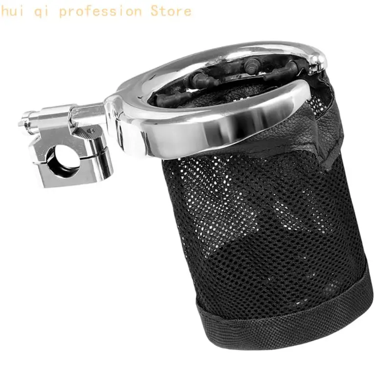 Motorrad-Flaschenhaltertasche mit 22-mm-Lenkerklemme, Mesh-Bechertasche für Pendler, tägliche Reisen und Roadtrip-Meilen H8WE – Detail 4