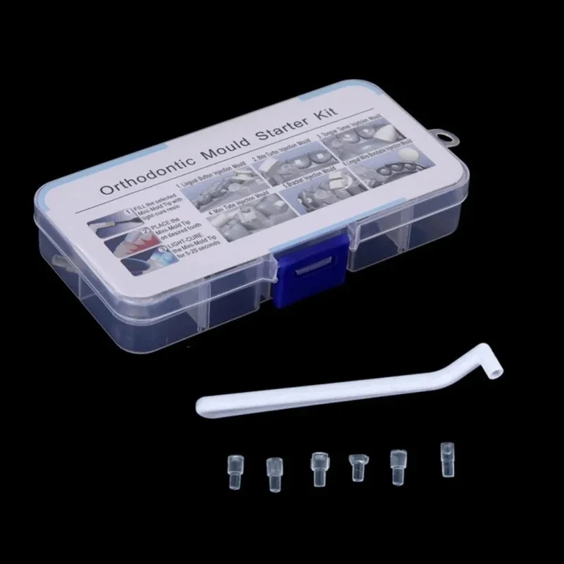 1set Dental Orthodontic Accessories Moulding Mini Forming Mold Injection Mould and Handle Lingual Button Bracket Dentistry Tools
