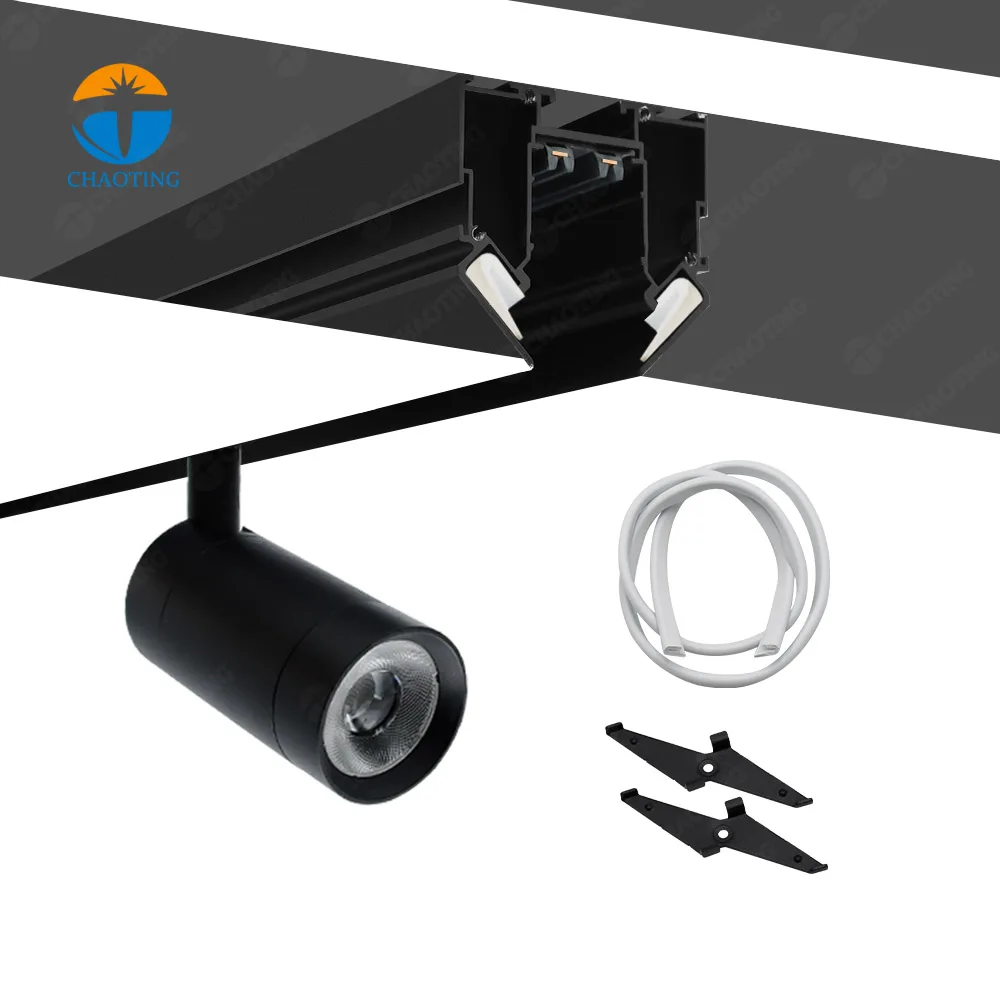 Europe Hot Sell Stretch Ceiling Rail PVC Film Aluminum Profile Rail Installation Accessories DC 220V Magnetic Track LED Lighting