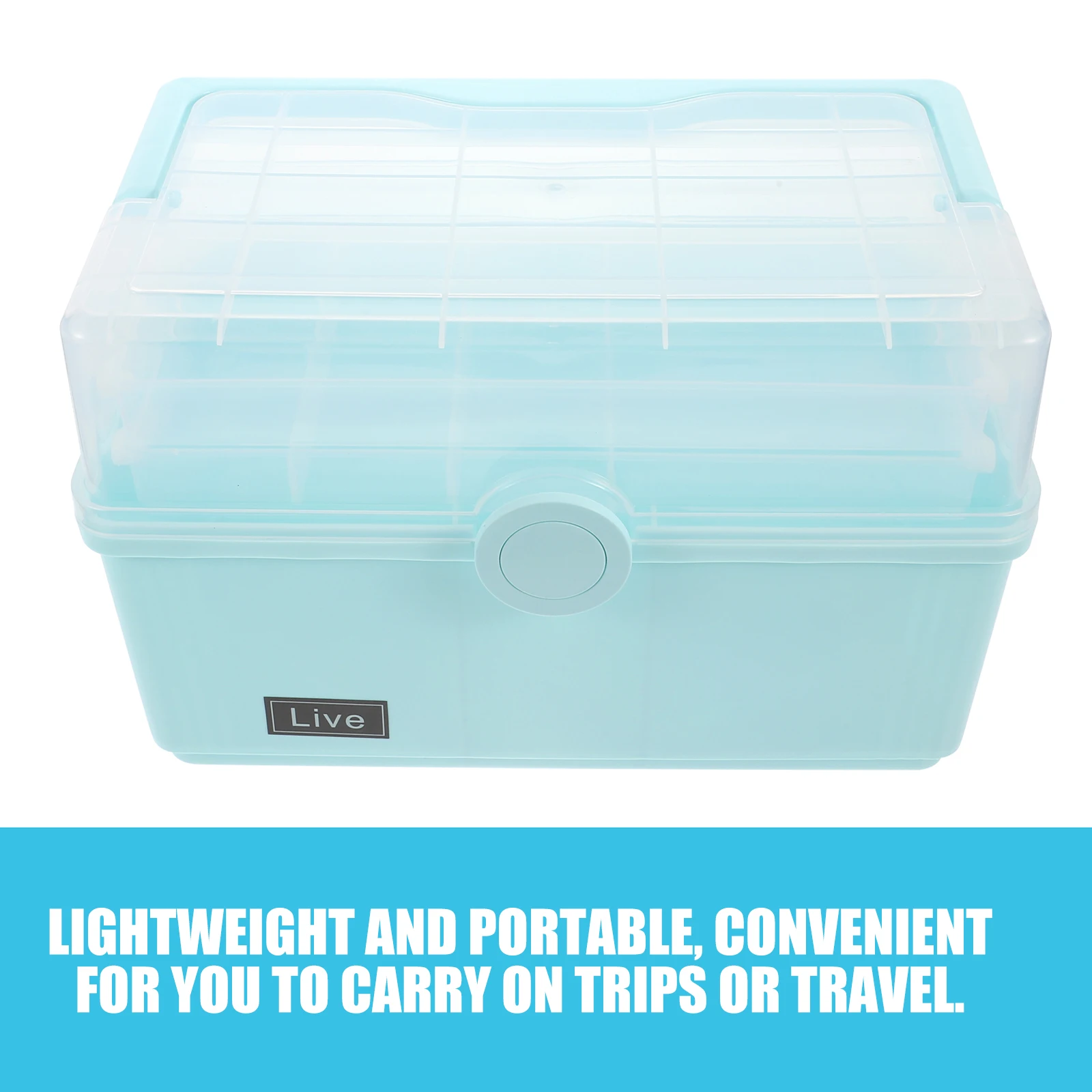 

Портативная аптечка, сейф, прочный полипропиленовый материал, многослойный ганайзер, синий шкаф для офиса, дома, путешествий, пикников на открытом воздухе, кемпинга