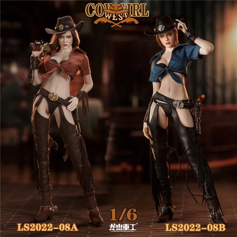 In Stock 1/6 LS2022-08/09 Western Cowboy Bounty Hunter Beauty Fighter Figure 12'' Full Set Action Head Body Model Toys for Fans