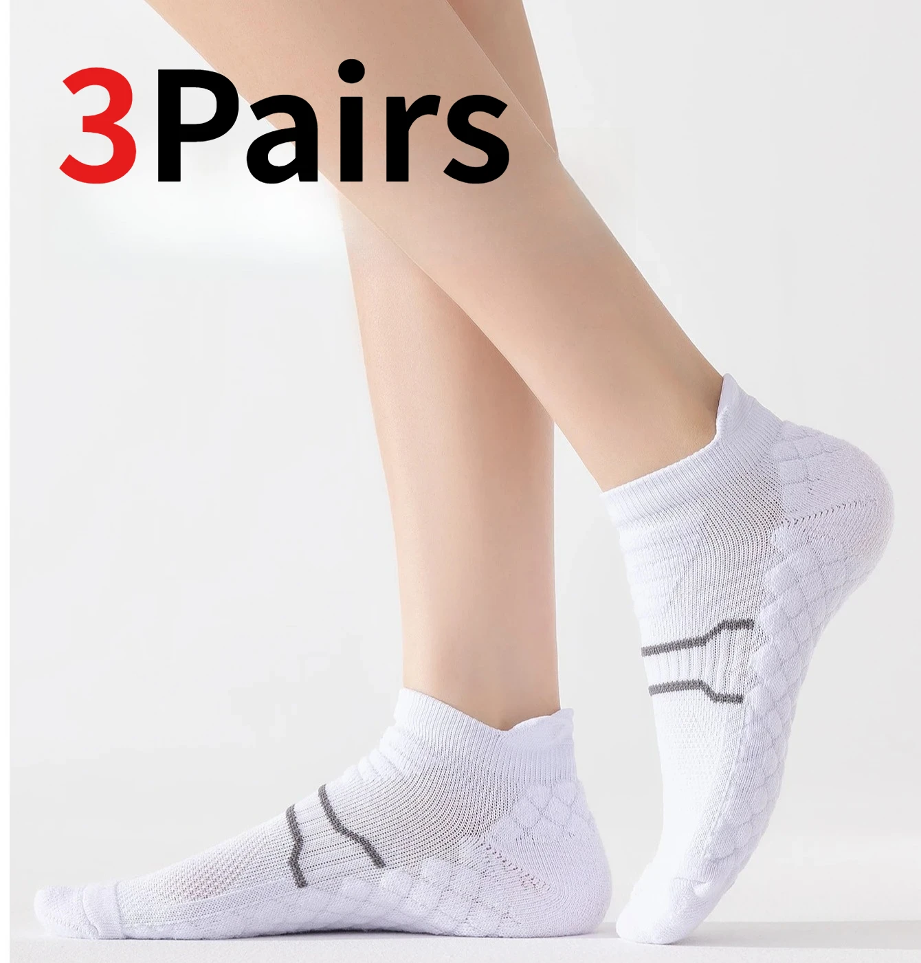 

1/3 Pairs Men Women's Low Cut Sports Socks Towel Bottom Cushioned Running Breathable Athletic Socks For Badminton ﻿