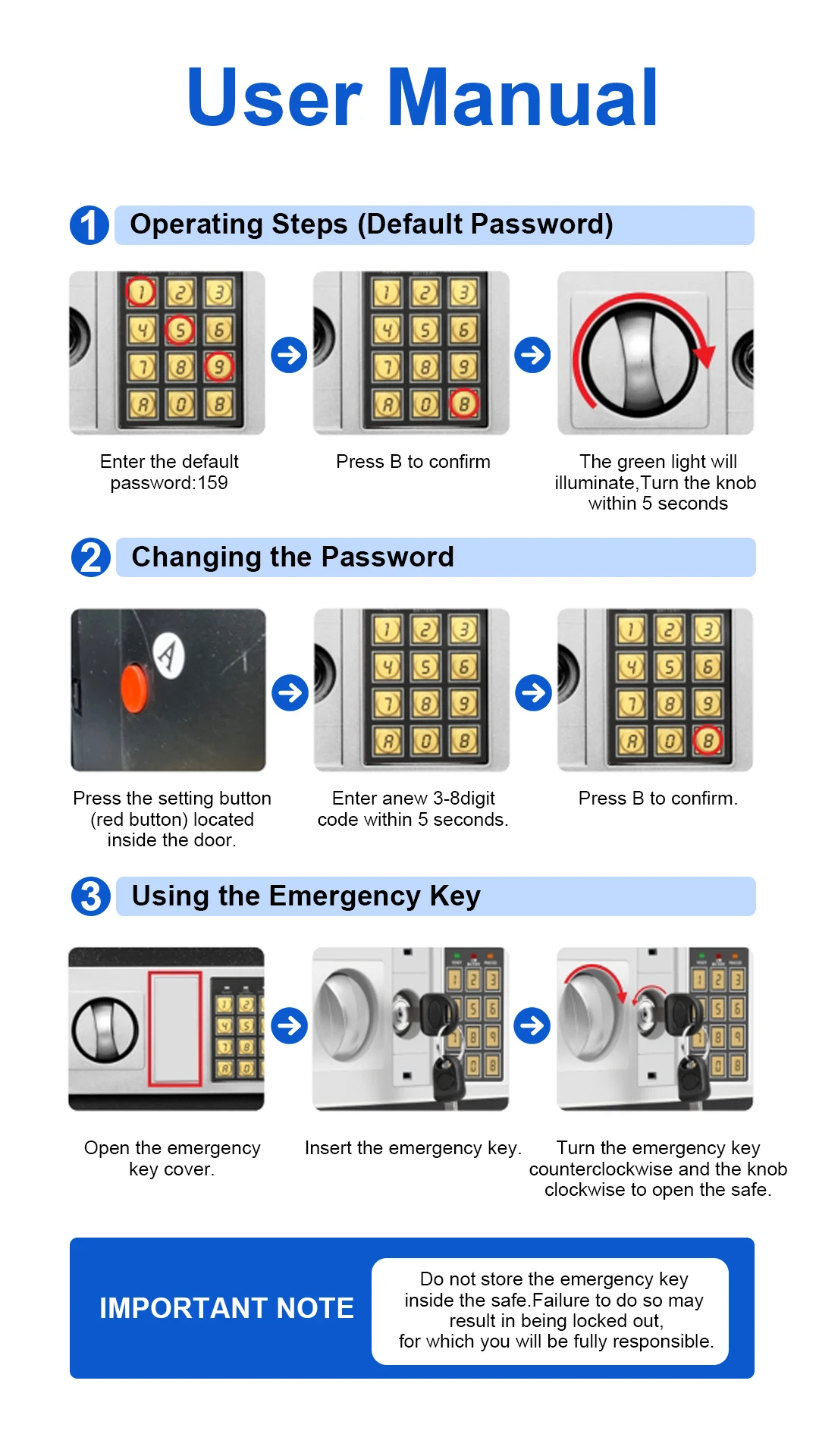 Home Safe Deposit Box Secure Storage for Cash, Jewelry & USD Documents Anti-Theft Piggy Bank & Home Security Safe for Valuables & Important Papers – Reliable Personal Safe to Protect Your Valuables Digital Lock Safe Decor Electronic Wall Ornaments Fa