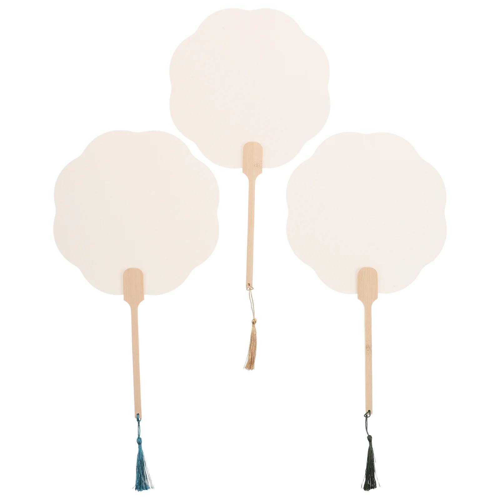 

3Pcs DIY Blank Handheld Fans Portable Stylish Craft Fan for Outdoor Picnics Travel Daily Outings Artistic Creations