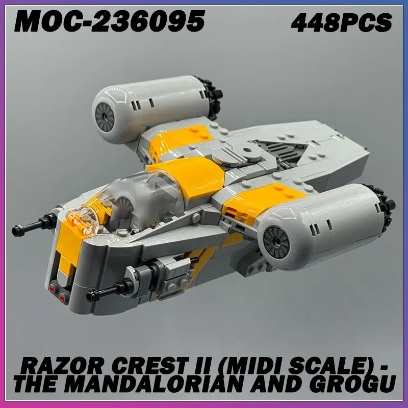 

Строительный блок MOC, серия космических кораблей, космические войны, желтый космический корабль, креативная модель кирпича, образовательная игрушка на день рождения, MOC-236095, 448 шт.