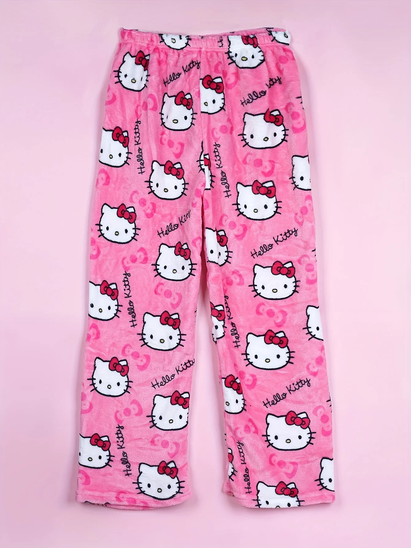 Santio ชุดนอนชุดนอนผ้าสักหลาดลาย Hello Kitty KURMI, ชุดนอนครอบครัวฮาโลวีน