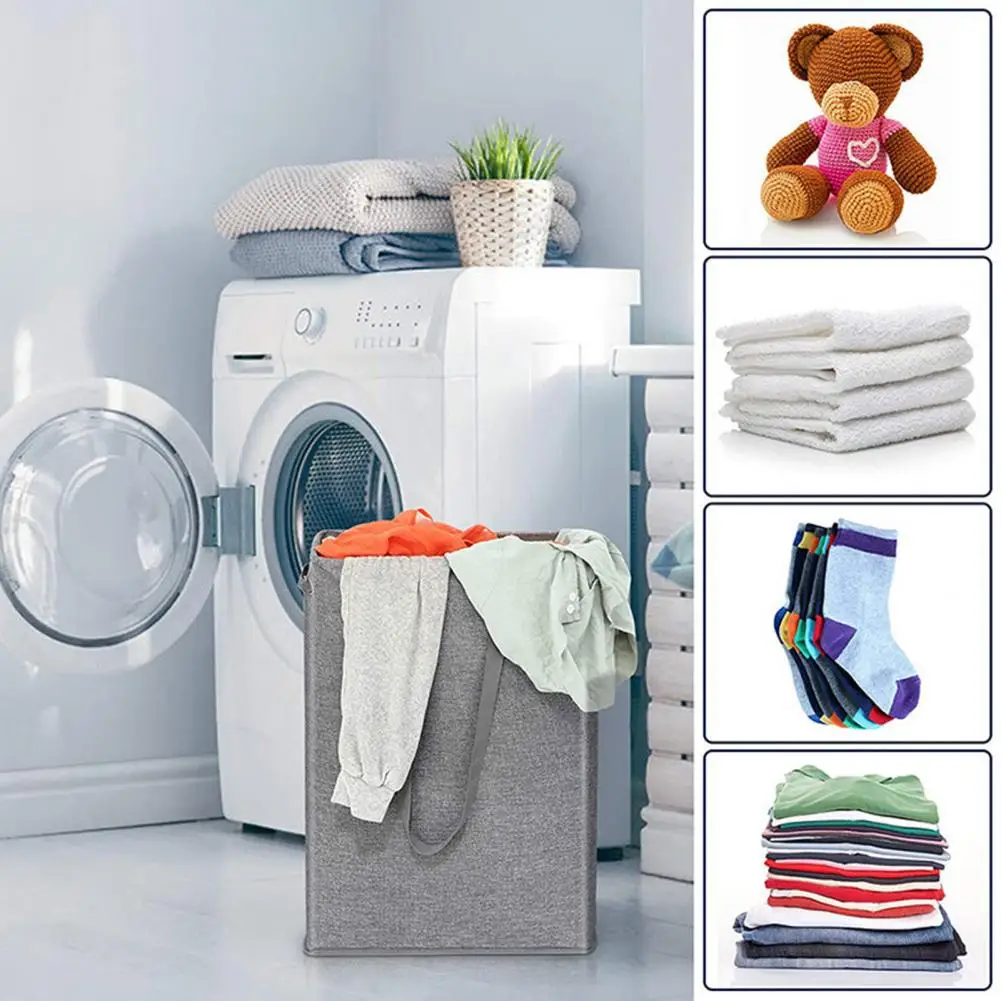Space-saving Laundry Solution Foldable Laundry Storage Bag with Ergonomic Handle Capacity Clothes Organizer Dustproof for Home