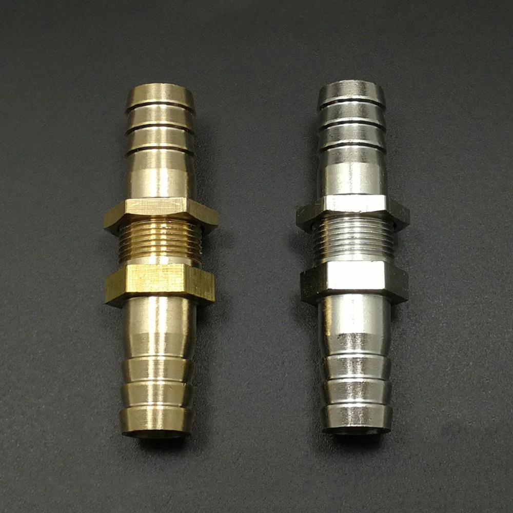 Fit 6 8 10 12 13 14 16 19 25mm Hose Barb Brass Bulkhead Hosetail Pipe Fitting Connector Water Gas Fuel