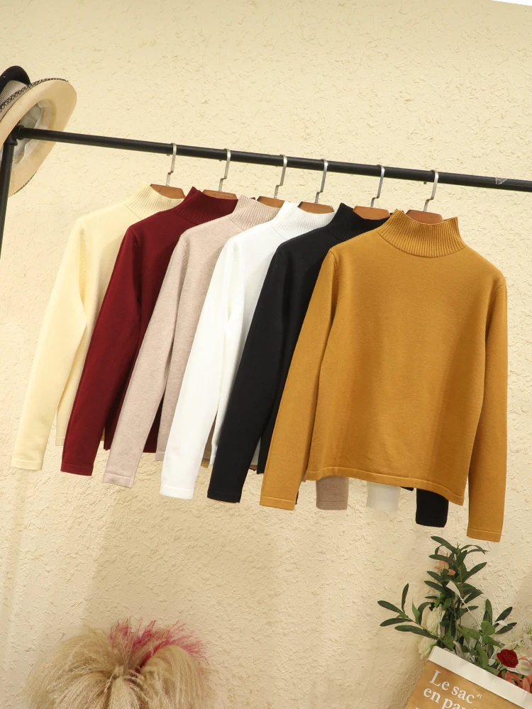 Style Clothing Tops Ladies Blouses Clothes Basic Korean Fashion 2024 Woman Jumper Cropped Women's Sweater Outerwear Pullover