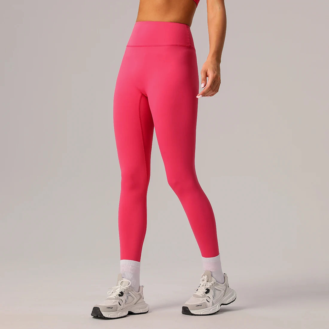 Frauen Keine Vordernaht Elastische Strumpfhosen Training Yoga Casual Outdoor Einfarbig Sport Leggings