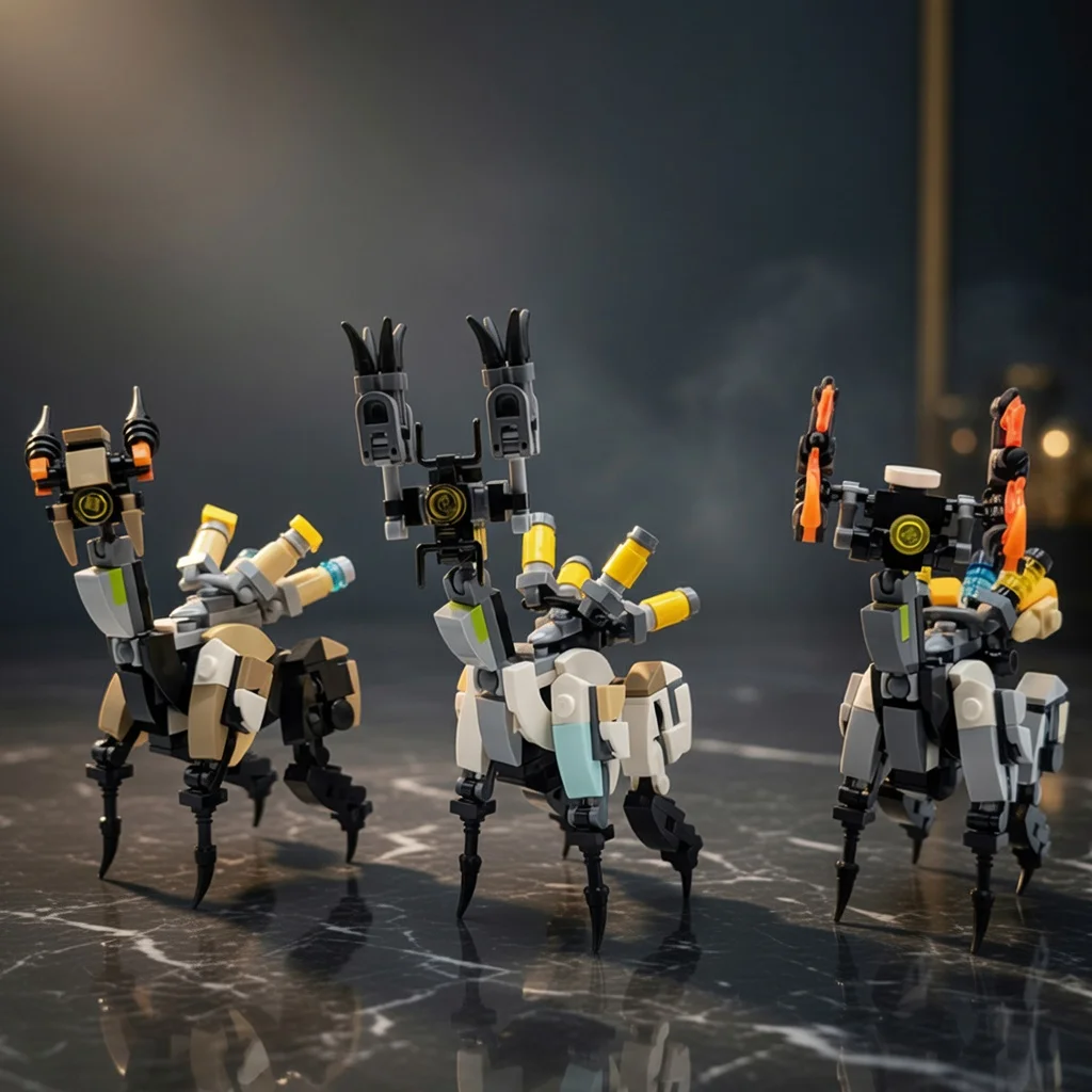 

MOC Mechanical Horned Beast Building Blocks DIY Robot Deer Animal Model Action Figure Bricks Toy Birthday Gift