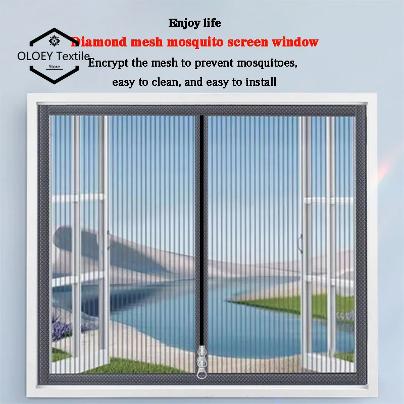 

Summer King Kong Net Customized Invisible Mosquito Screen Window Self Installing Home Mosquito Net Gray Zipper Anti Cat Scratch