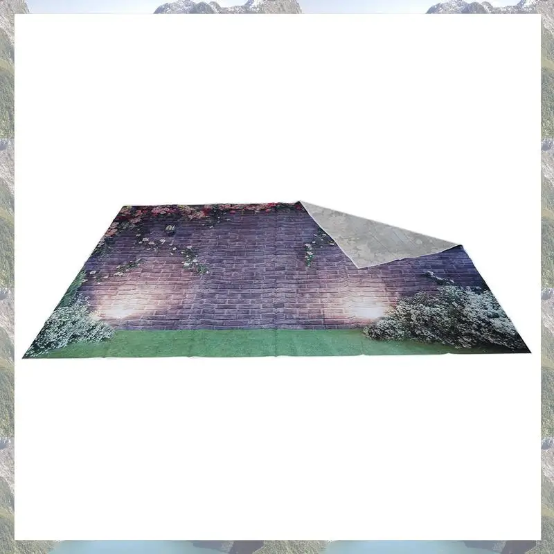 

N75R-3Pcs 7X5ft Flowers Wall Photography Backdrops Brick Backdrop Spring Stuido Background