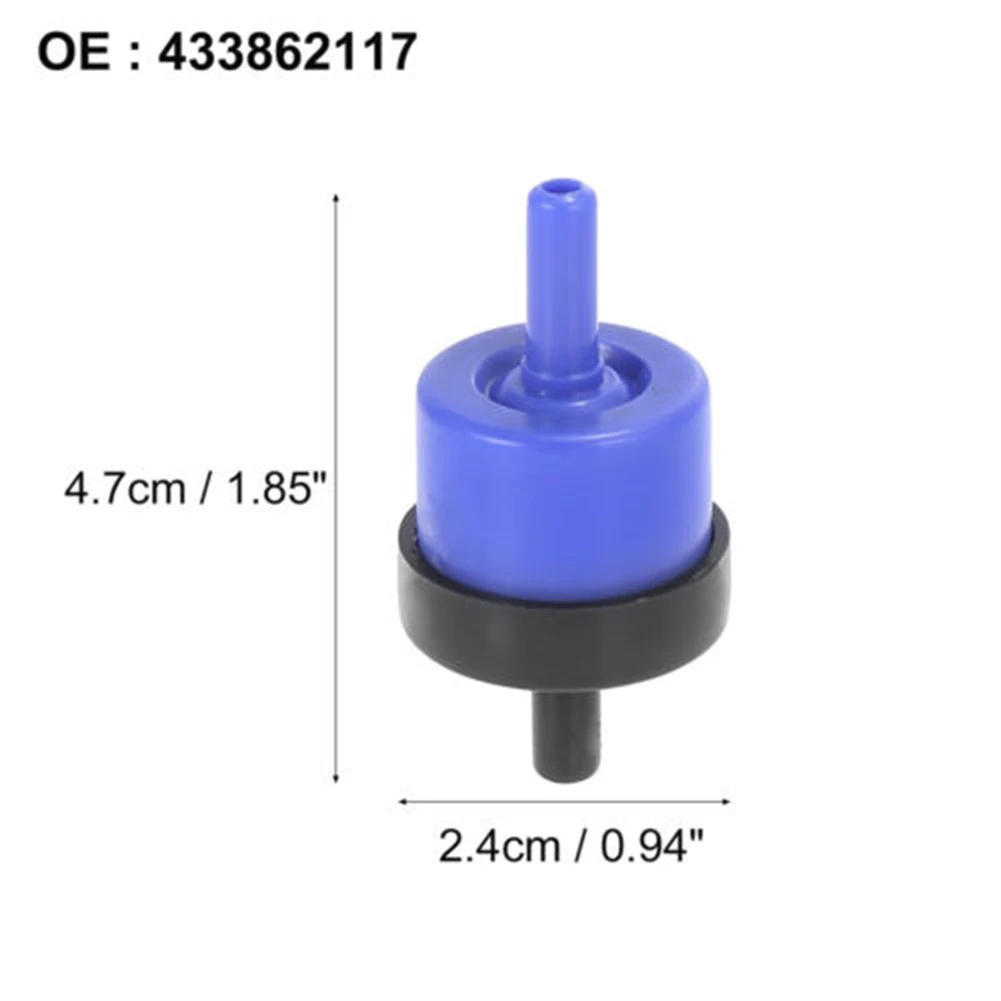 For EuroVan 1993 Non-Return Vacuum Check Valve Approx.2.3x4.4cm Accessories Black & Blue For EuroVan For Golf Plastic