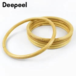 2/4Pcs Deepeel 13/15cm Rattan Circle Bamboo Handle Women's Handbag Woven Bag Purse Frame DIY Round Handles Handmade Accessories