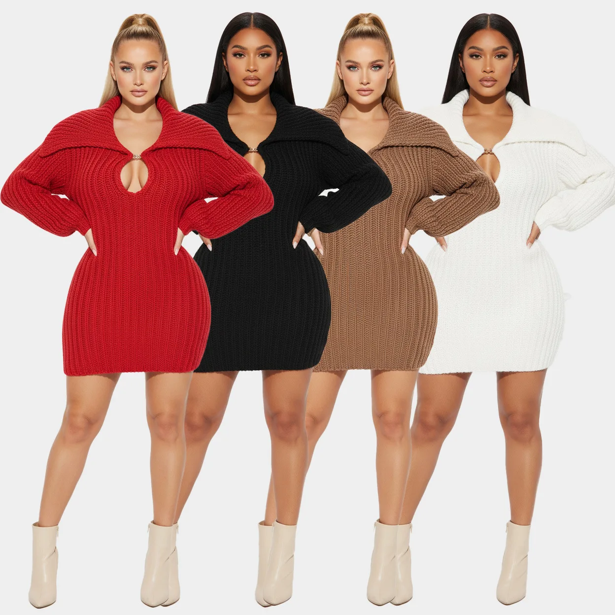 

Knitted Sweater Dress Mini Evening Club Dresses 2025 Fall Winter Clothes Women Party Luxury Outfits Sexy Bodycon Casual Dress