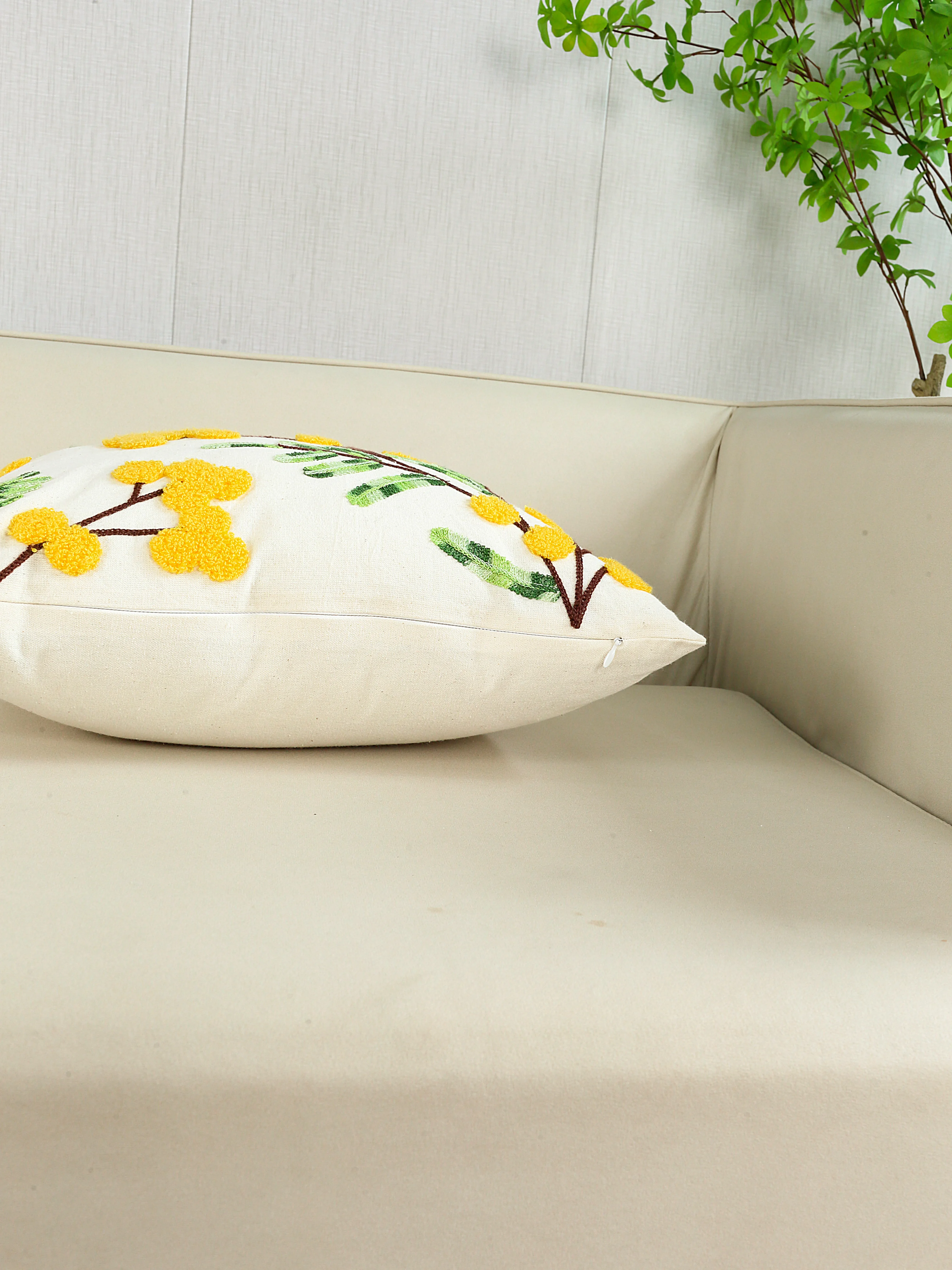 1pc, Flower Embroidery Pattern Throw Pillow Cover Pillowcase Cushion Cover for Home Bed Room Couch Sofa Decorations