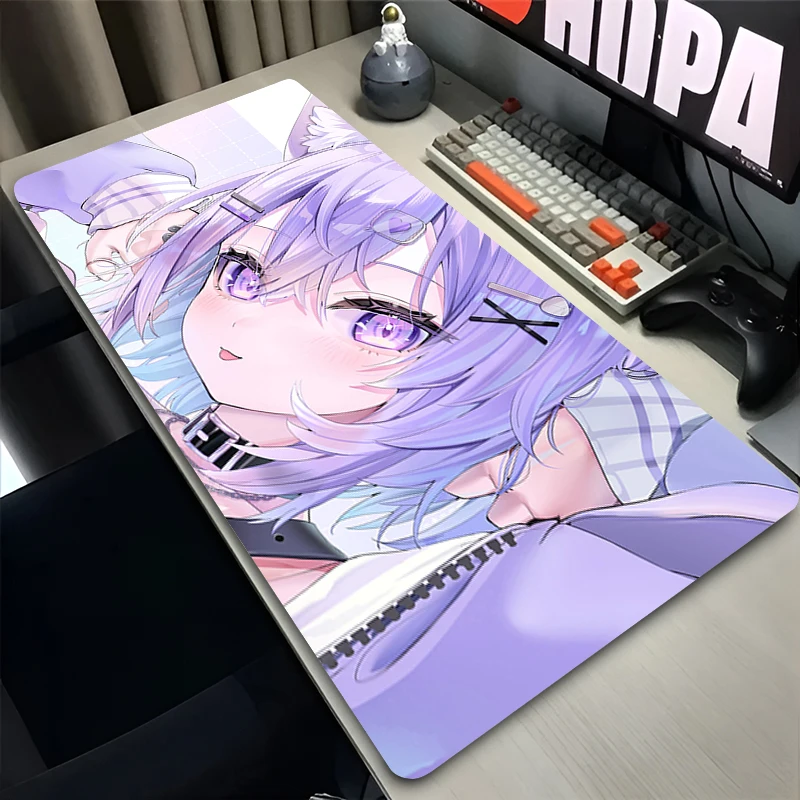 Mouse Pad Laptop Anime Extended Desktop Mat Computer Gamer H-hololive Nekomata Okayu Mousepad PC Gaming Accessories Keyboard Pad