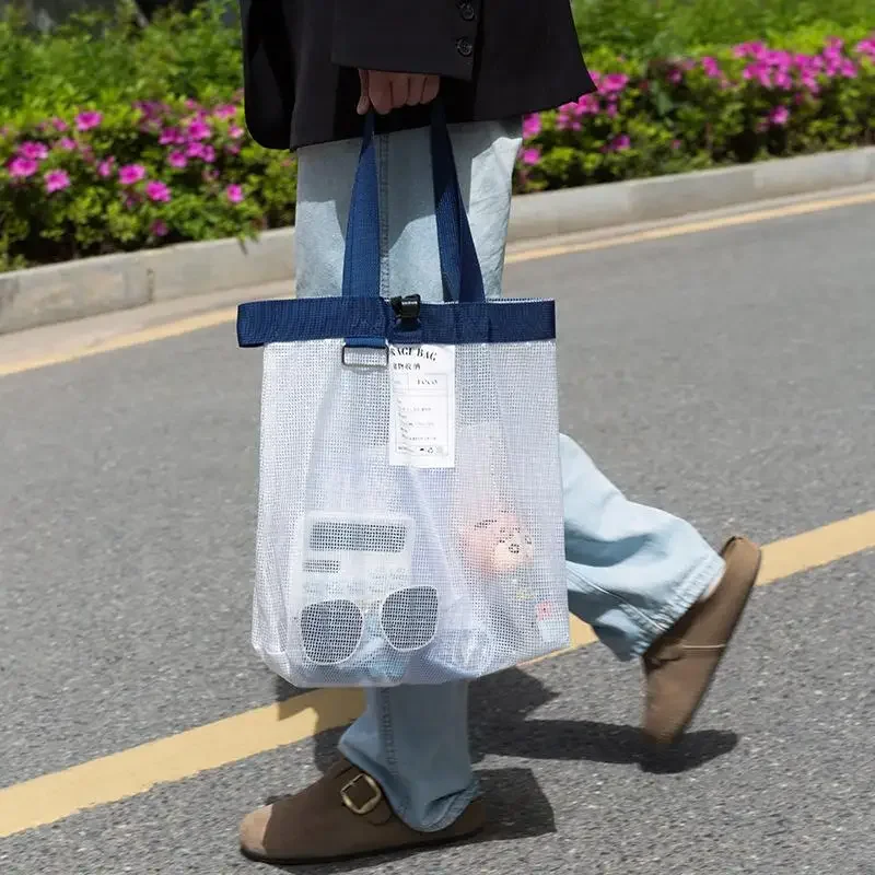 

1Pcs EVA Mesh Storage Bags Portable Design Hanging Feature Toiletry Organizer Mesh Material Lightweight Construction