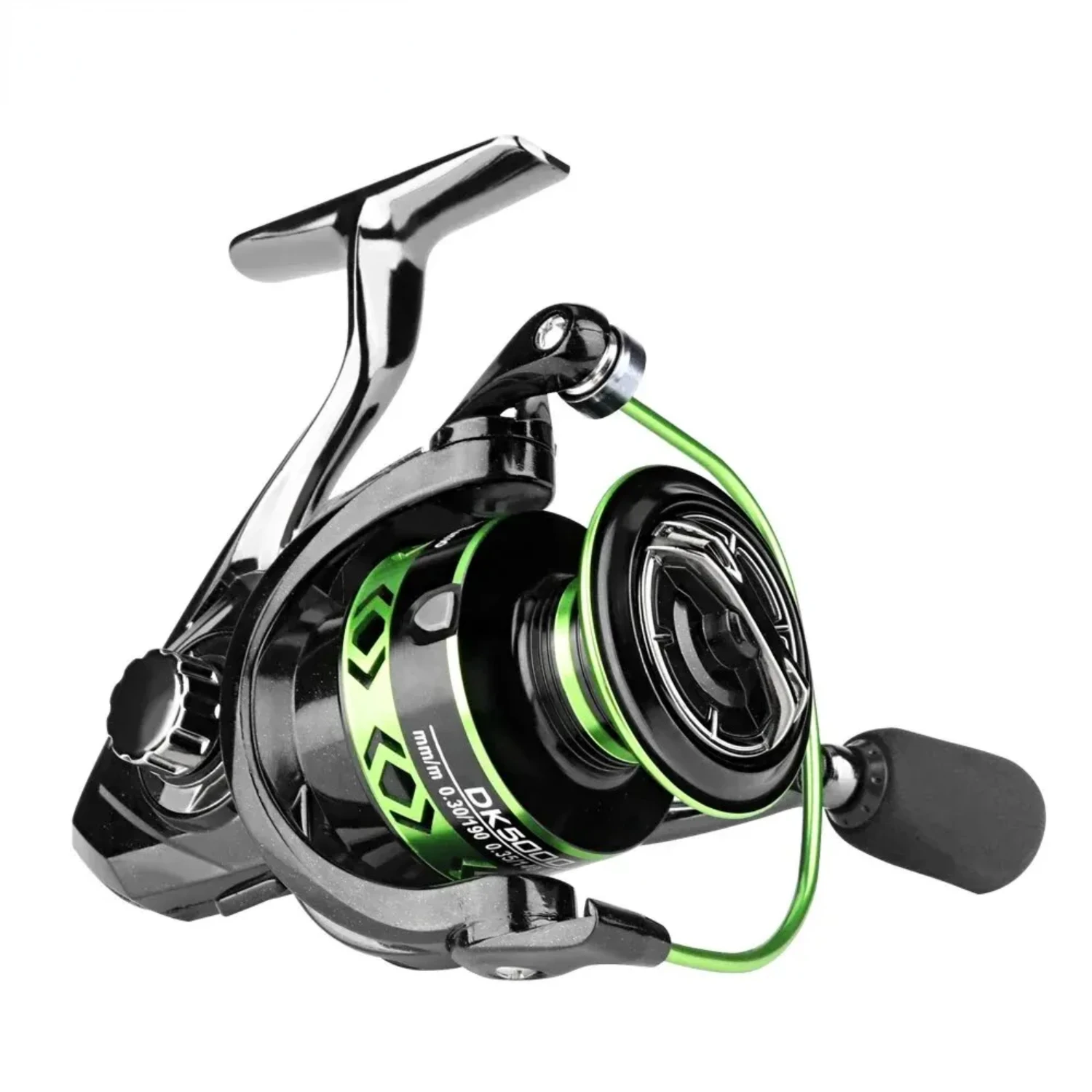 High-Quality Dual-Use Black and Green Fishing Reel for Freshwater and Seawater - Top-notch Spinning Reel with Powerful 12Kg Maxi