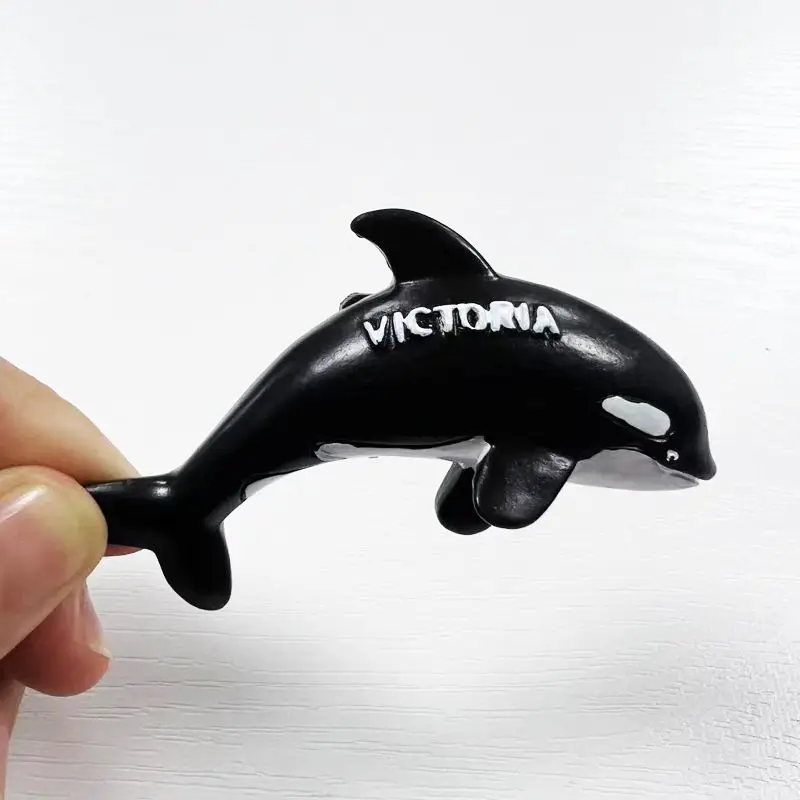 British Victorian hand-painted orca whale cultural and refrigerator magnet, high aesthetic value, exquisite souvenir ar