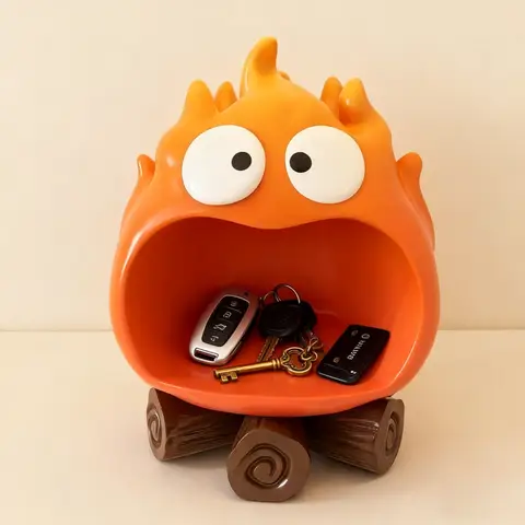 Cute and creative flame entry, living room key storage tray, desktop decoration ornaments