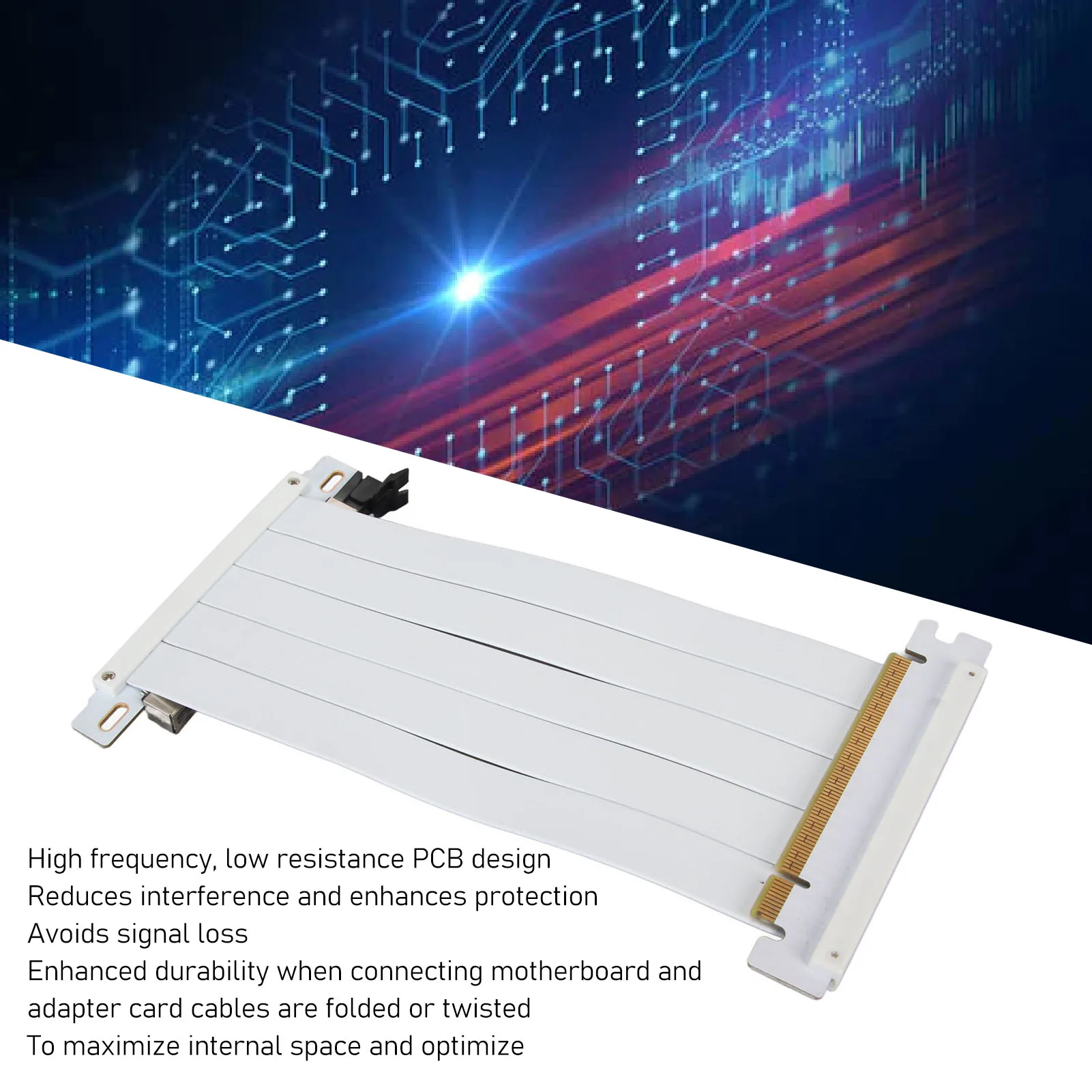 PCIE 4.0X16 موسع الناهض كابل مرن عالي السرعة 180 درجة مزدوج الوجهين GPU تمديد كابل ل RX 7600 ل RX 7900 XT #4