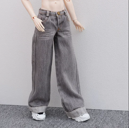 D09-P838 kinderen handgemaakt speelgoed 1/6 1/4 1/3 oom 73 TD85 ID75 oom MDD BJD/SD Poppenkleertjes Wijde pijpen jeans en casual broek 1 stks