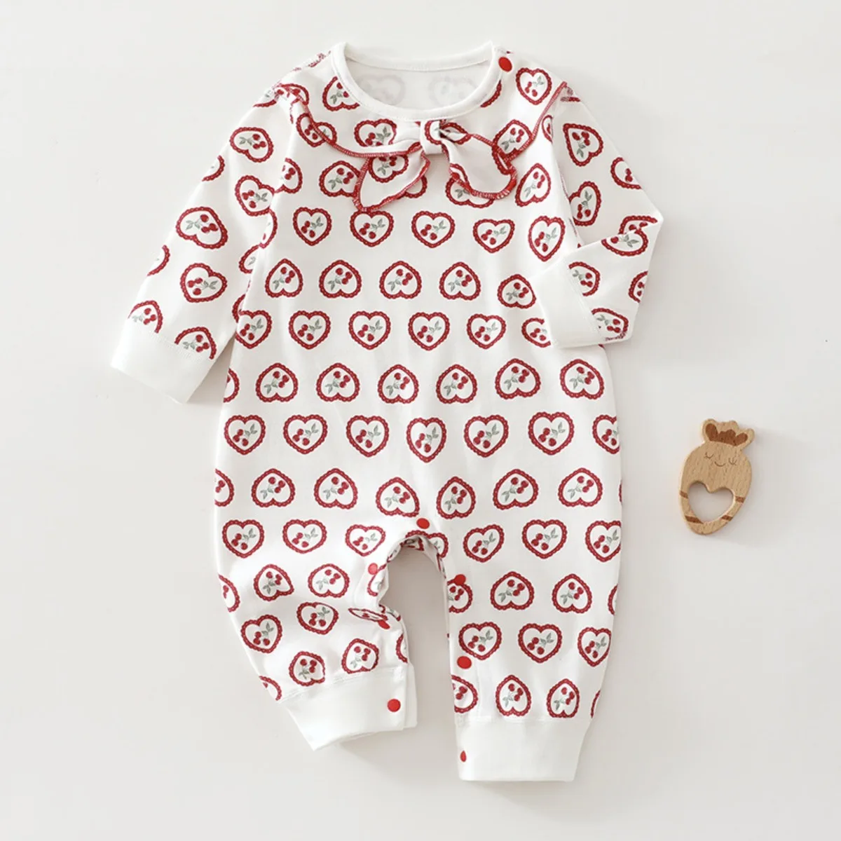 Cute Sailor Collar Baby Romper Soft Cotton Long Sleeve Onesie Playful Print Infant Toddler Jumpsuit 0-18M Unisex Spring Autumn