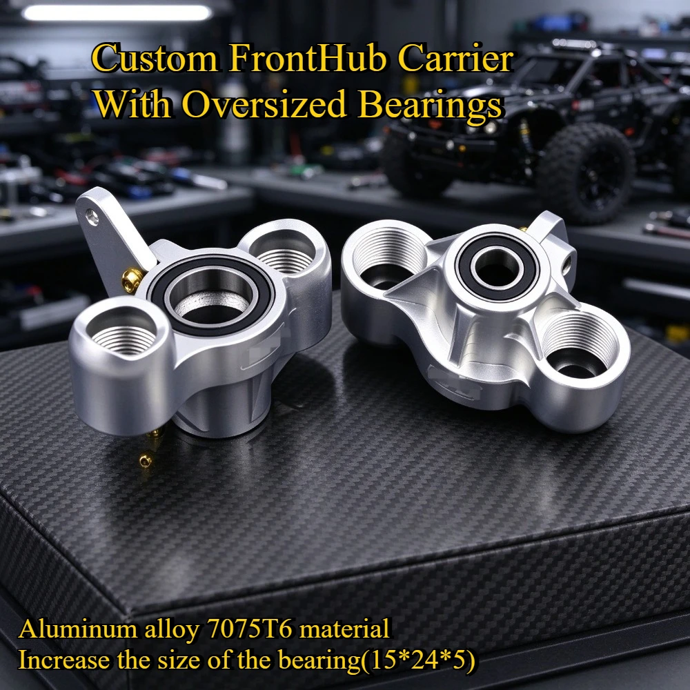 RC 7075 Aluminum Front Hub Carrier Upgrade With Oversized Bearings 1/8 Scale For Arrma Kraton Outcast EXB RTR custom size Parts
