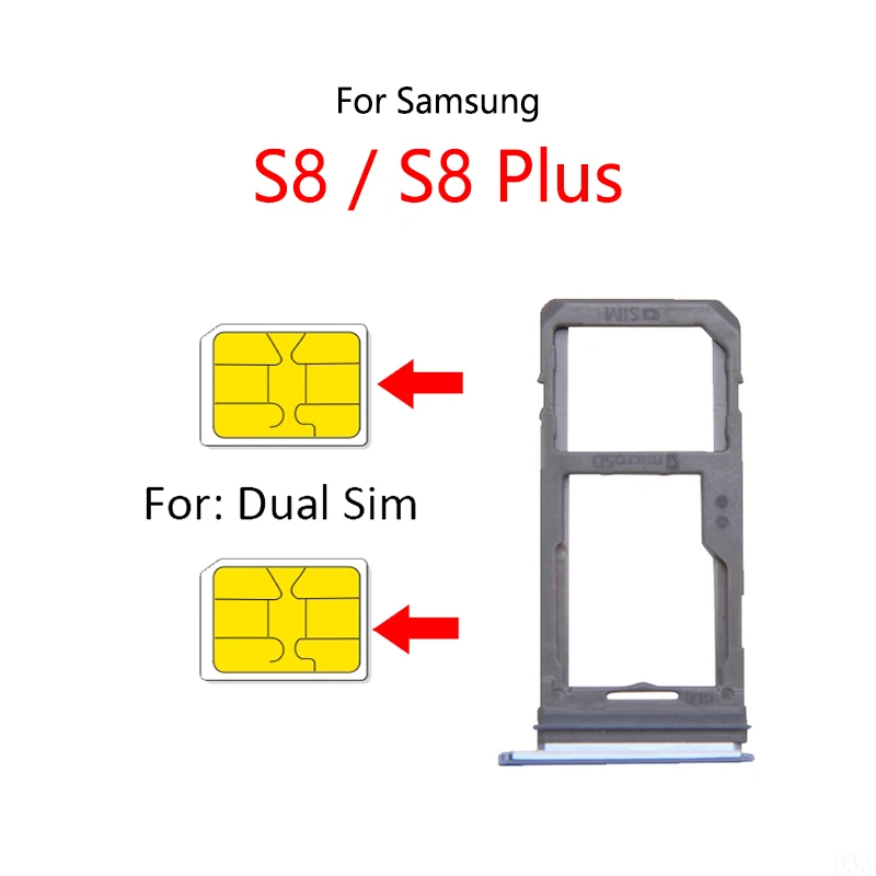 Dual Card Tray For Samsung Galaxy S8 G950 G950F / S8 Plus G955