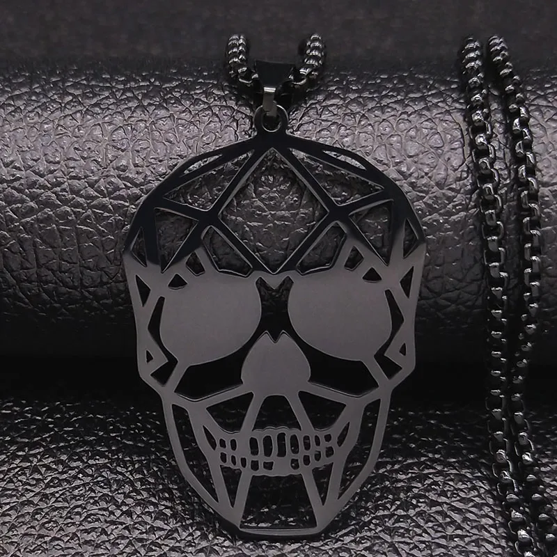 Goth Cool Skull Neck Pendant Stainless Steel Chain Necklace Hip Hop Rock Necklaces Jewelry acero inoxidable joyeria N3023S02