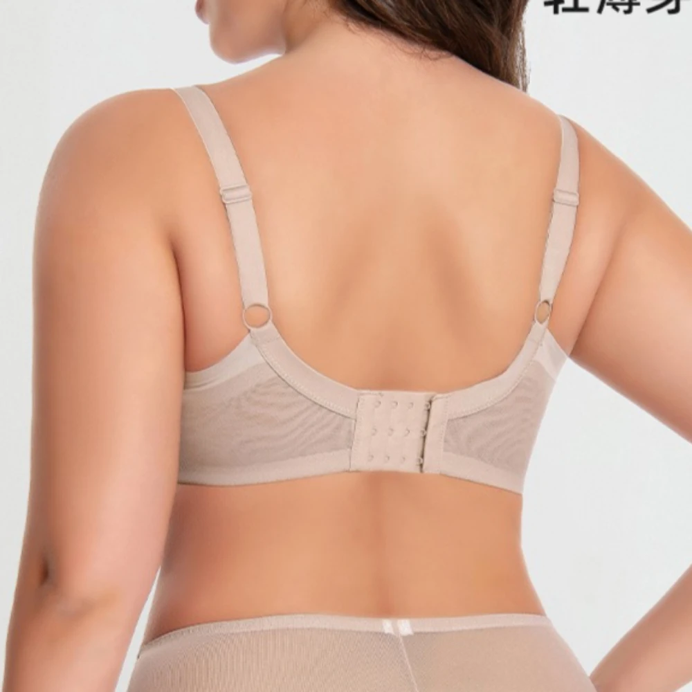 Comfortable Plus Size Bra for Women Thin Version Underwire Push Up Anti-sagging Minimize Traceless Minimalist Full-Bust Bras
