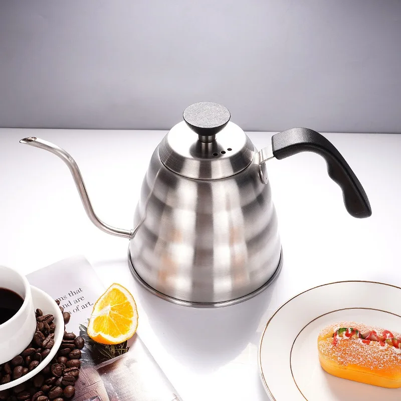

2025Precision Gooseneck Kettle 304 Stainless Steel with Thermometer, Perfect for Pour-Over & Coffee Brewing, Cloud Shape Design.